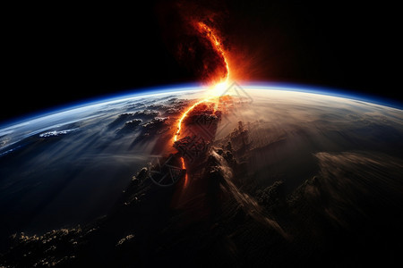 太空逼入地球大气层着火图片