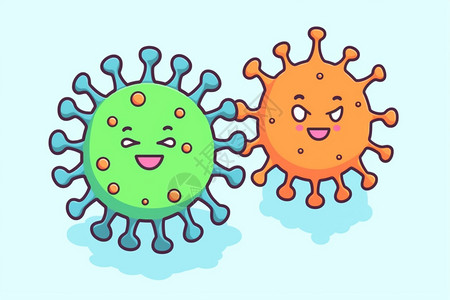 二个病毒小人背景图片