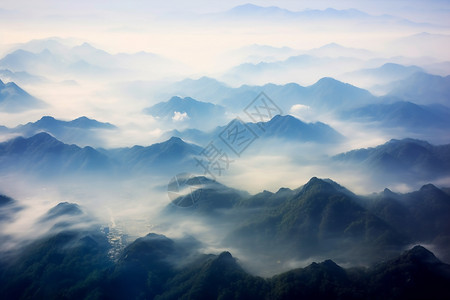 云海丘陵背景图片
