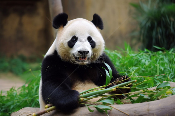 吃竹子的大熊猫图片