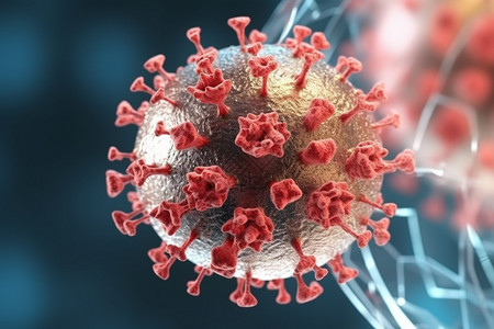 病毒的微观粒子背景图片