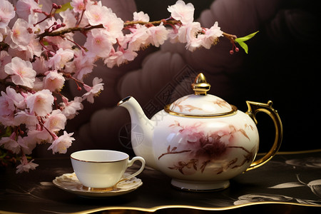 精美的茶具背景图片