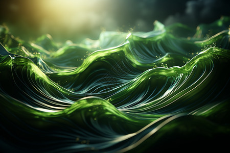 翠绿色的波浪图片
