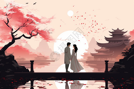 七夕节的夫妇背景图片