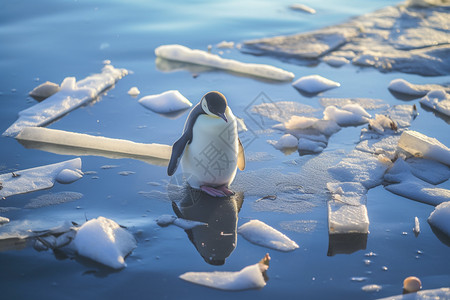 冰面上的小企鹅图片