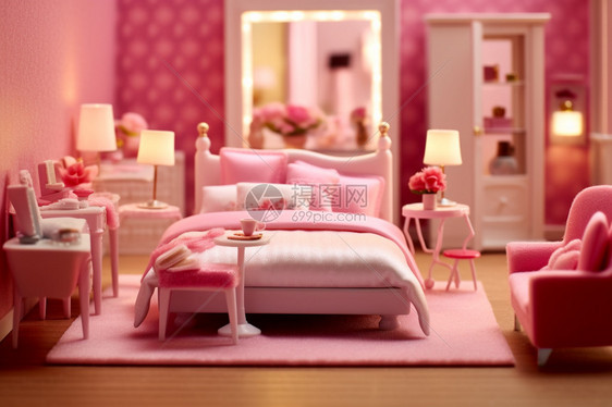 芭比迷人的卧室图片