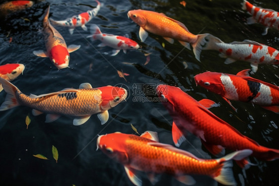 人工饲养的红鲤鱼图片