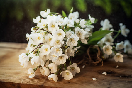 野生的白色小花花束图片
