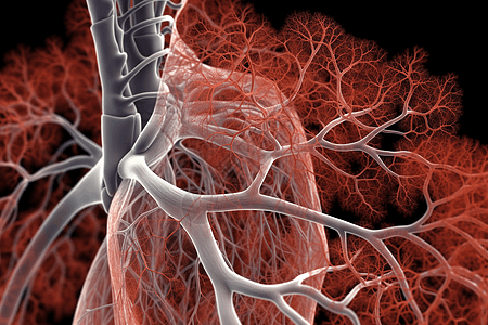 毛细血管扩张抽象生物体肺部概念图设计图片