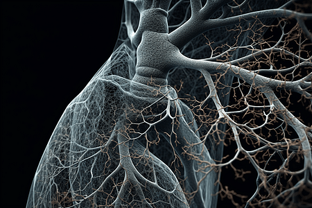 毛细血管扩张生物医学研究的肺部概念图设计图片