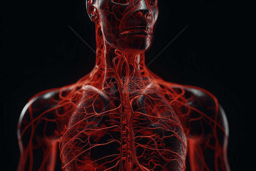抽象人体静脉和动脉网络图片