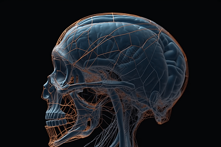 生物研究人类头骨概念图背景图片