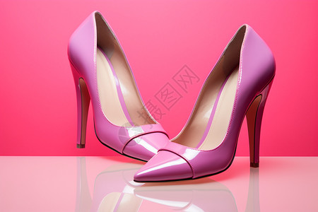 粉色女士皮鞋图片