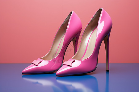 粉色高跟鞋一双女士皮鞋背景