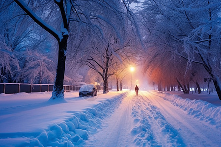 户外的雪地图片