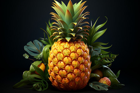 3d菠萝背景图片
