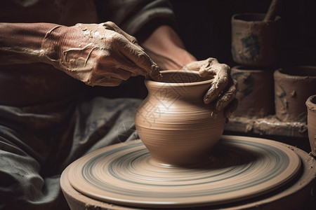 陶瓷罐子花瓶背景图片