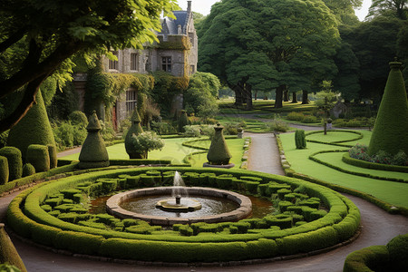 夏季欧洲城堡园林景观图片