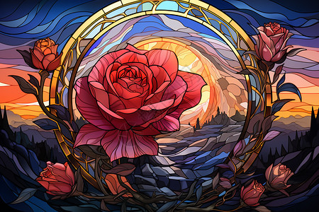 缤纷多彩的玫瑰背景图片