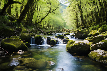 夏季森林公园的美丽景观图片