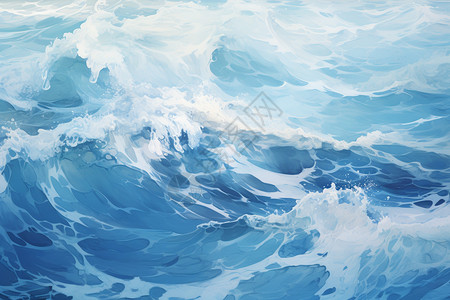 蓝色的海浪背景图片