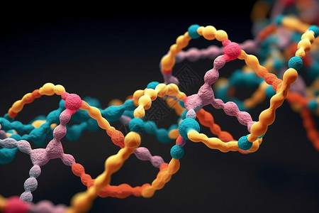彩色链DNA分子结构图片