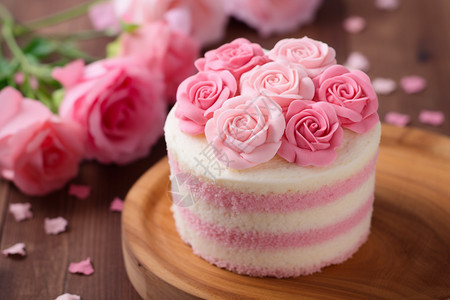 浪漫玫瑰花蛋糕图片