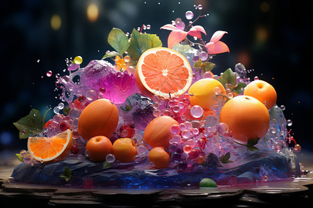 灵动水彩鲜橙背景图片