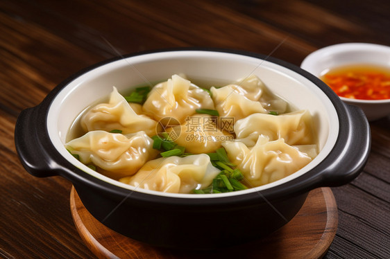 烹饪的美食饺子图片