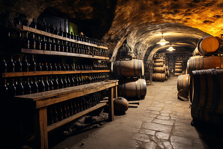 葡萄酒酒窖内部环境图片