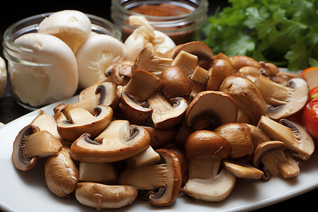 新鲜美味的蘑菇图片
