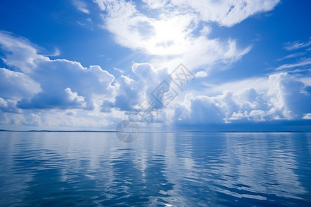 平静湛蓝的湖水图片
