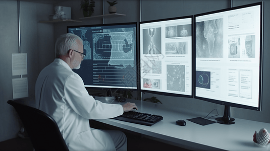 创新技术的虚拟医疗屏幕显示背景