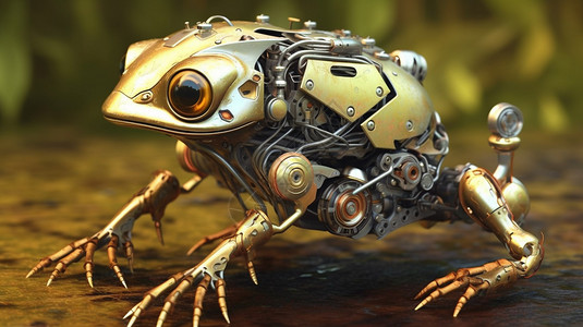 金属机械青蛙图片