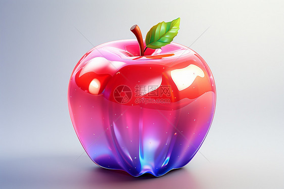 卡通风玻璃苹果艺术品图片