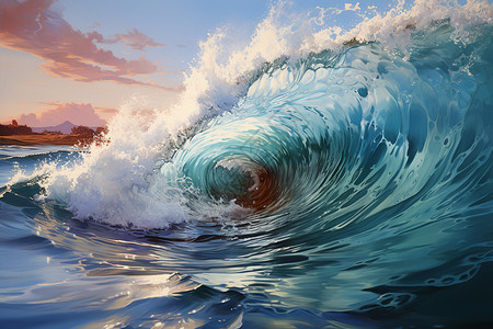 波涛汹涌的海浪背景图片