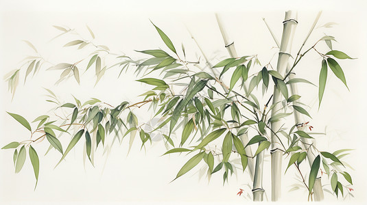 竹国画大师画竹子插画