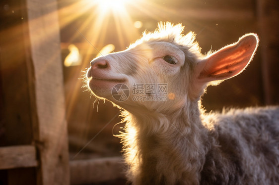 沐浴阳光的小羊图片