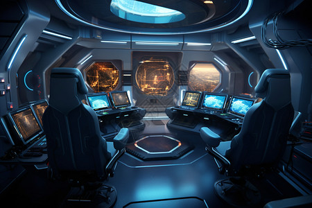 科幻的飞船驾驶舱高清图片