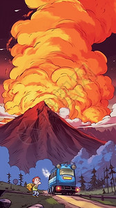火山爆发插图图片