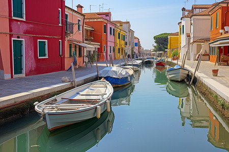 威尼斯小艇运河小艇高清图片