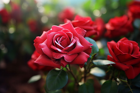 红色玫瑰植物背景图片