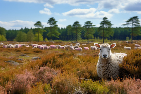 农业放牧的绵羊图片