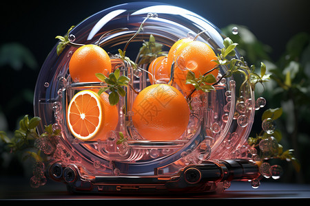 创意橙子艺术品图片