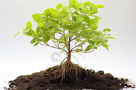 土壤中种植的树苗图片