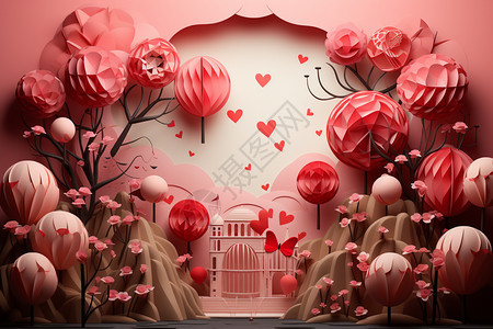 粉色浪漫情人节背景图片