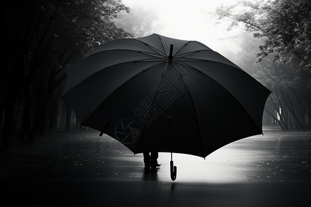 下雨天雨伞遮雨的男子图片