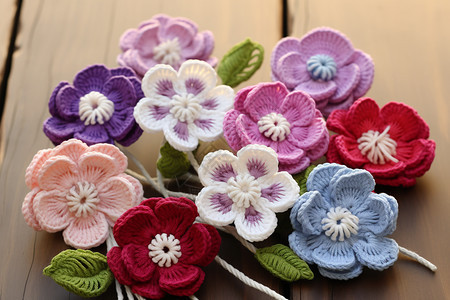 可爱的钩针编织花朵图片