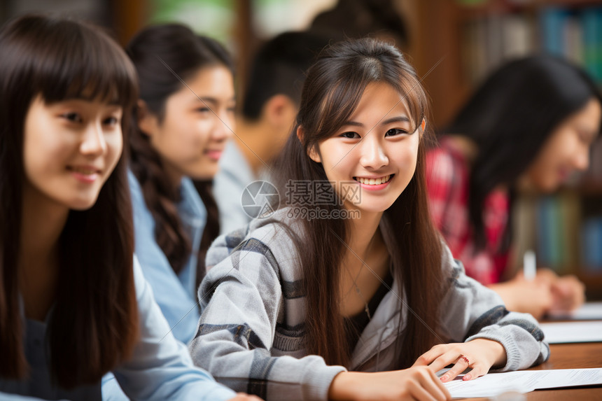 大学里的亚洲女孩图片