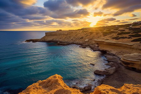 地中海的日落图片